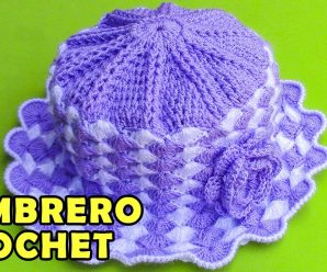 CURSO GRATIS: Sombrero tejido a crochet para bebé de 1 y 4 años paso a paso en punto abanicos