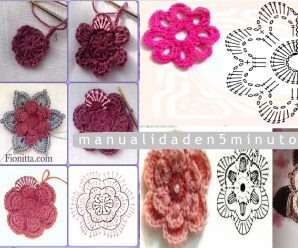 Como Hacer Flores en 3D a Crochet Tutorial ONLINE gratis